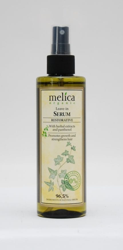 Закріплююча сироватка Melica Organic з рослинними екстрактами та пантенолом, що не потребує змивання, 200 мл
